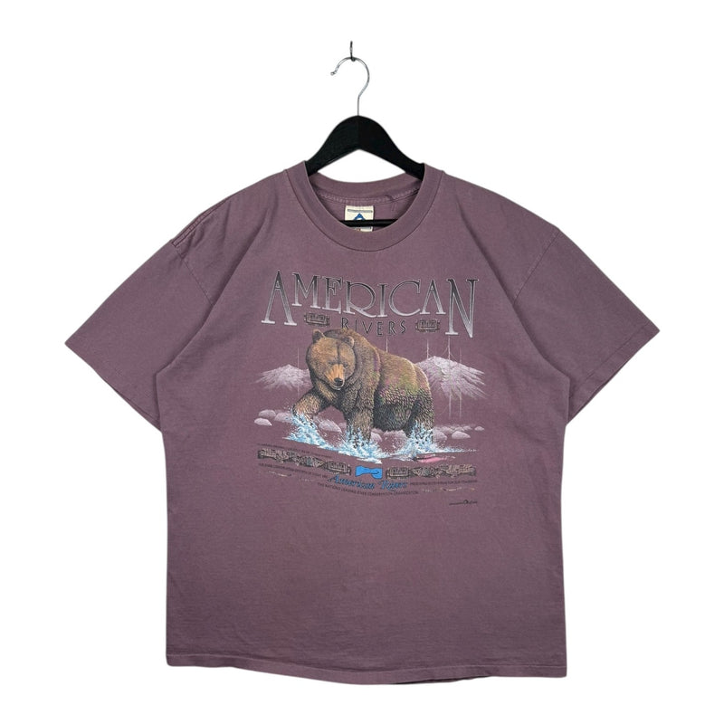 Vintage American Rivers Grizzly Bear Graphic T-Shirt