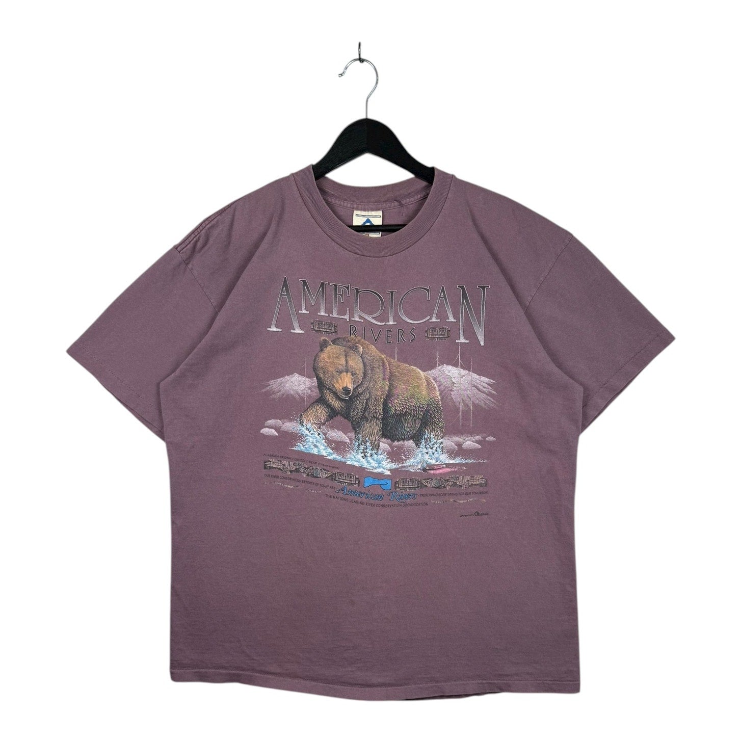 Vintage American Rivers Grizzly Bear Graphic T-Shirt