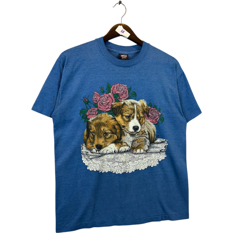 Vintage Puppies Graphic Art Print T-Shirt