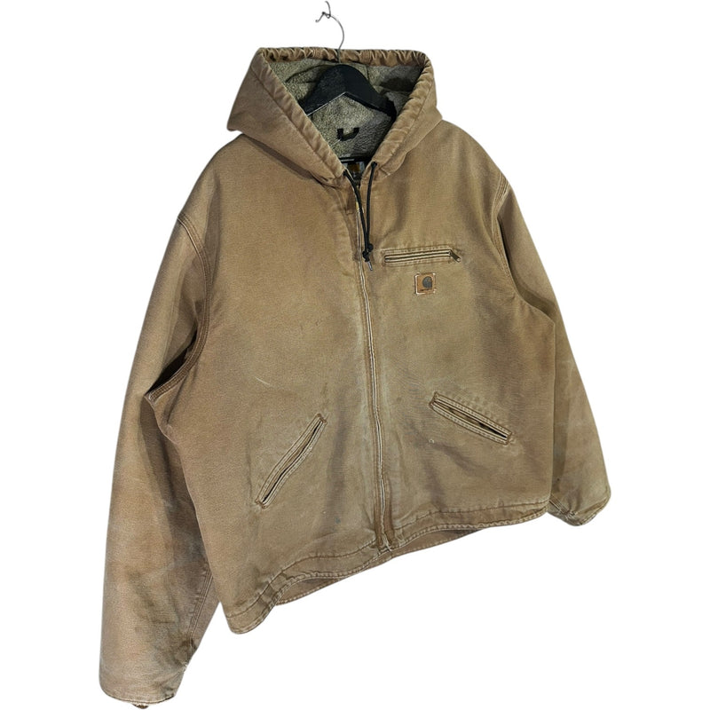 Vintage Carhartt Sherpa-Lined Hooded Workwear Jacket