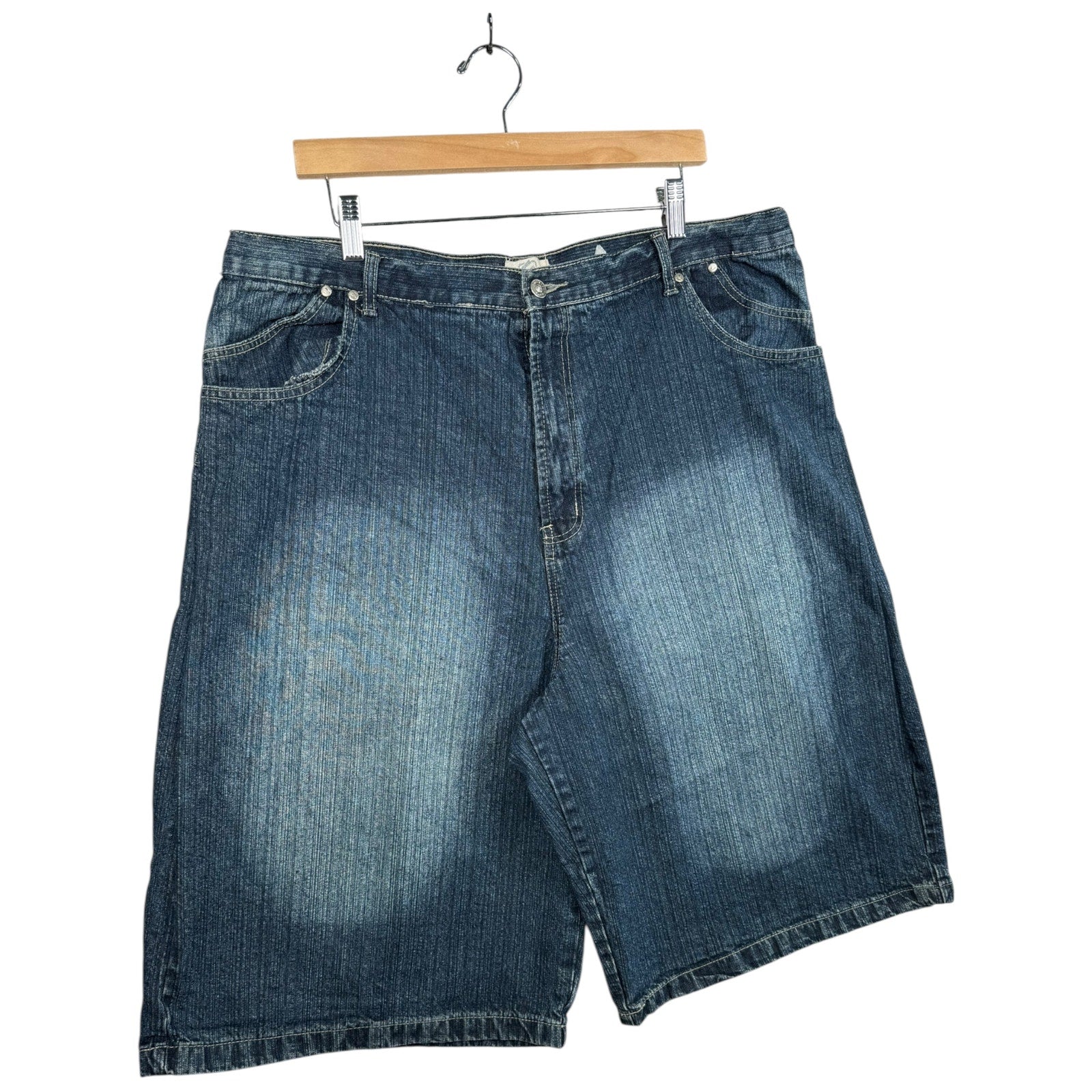 Vintage Washed Straight Leg Bermuda Denim Shorts 40