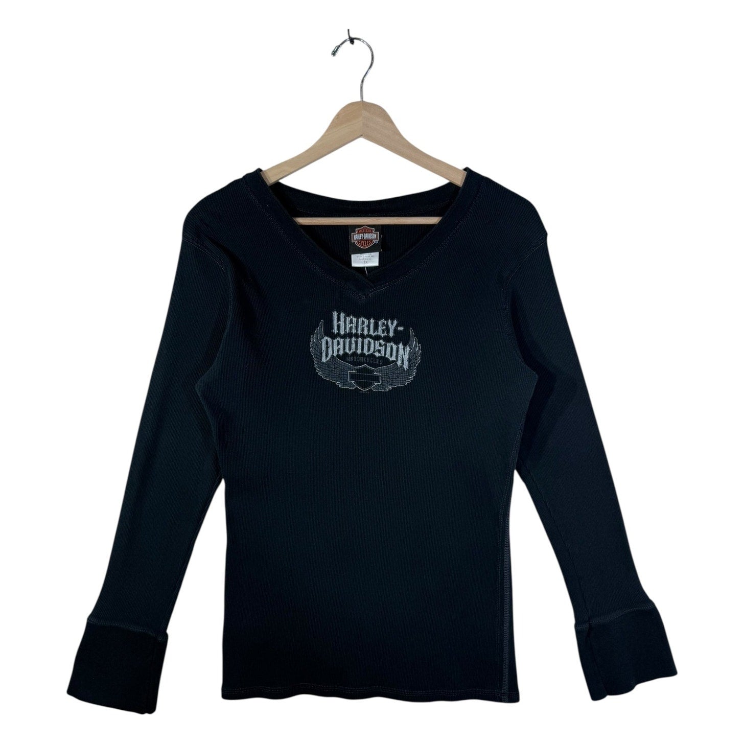 Vintage Women's Harley-Davidson V Neck Long Sleeve T-Shirt