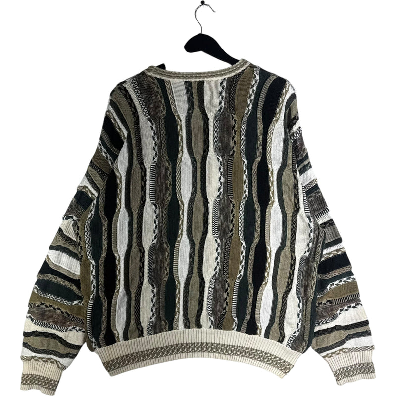 Vintage Coogi 3D Patterned Wool Sweater