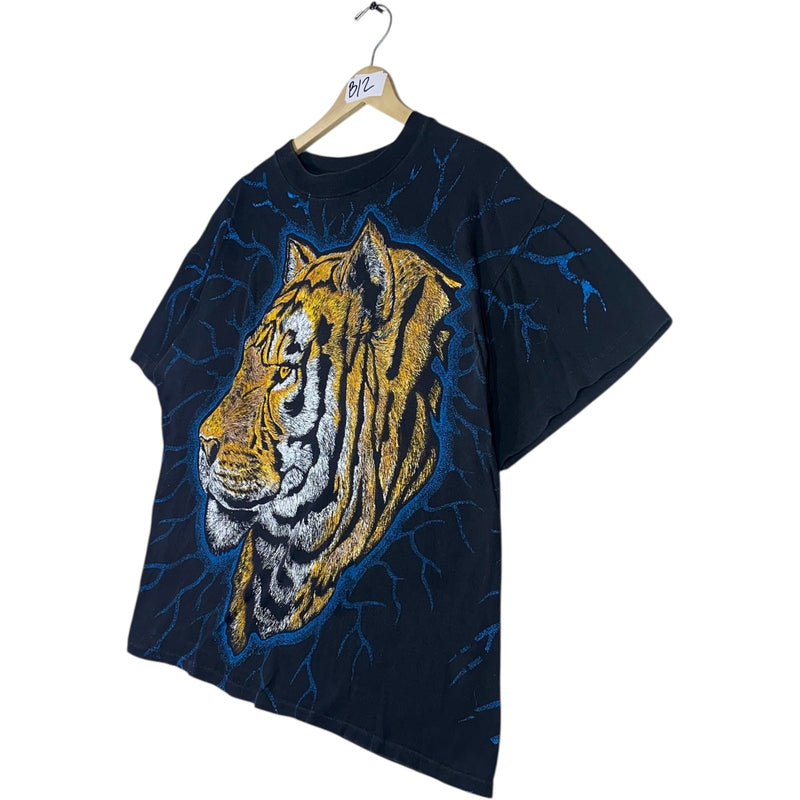 Vintage Tiger Head Big Print Graphic T-Shirt