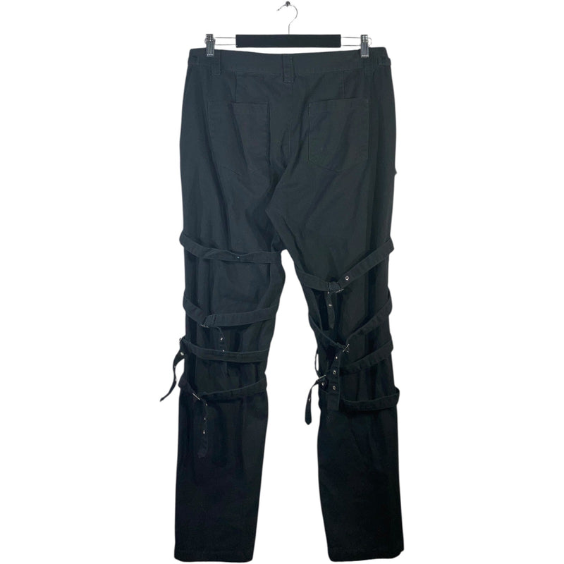 Vintage Gothic Chain Buckle Straps Cargo Pants 34x30