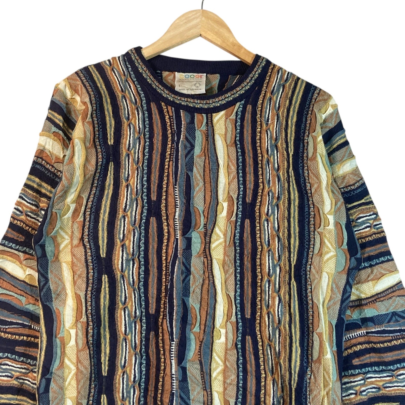 Vintage Coogi 3D Diamond Abstract Knit Sweater