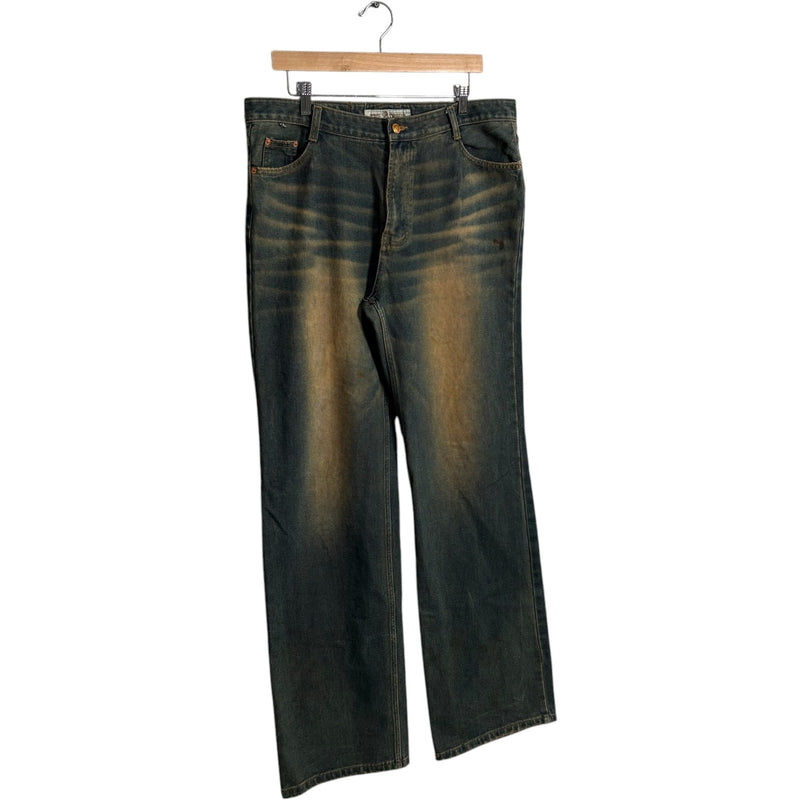 Y2K Great Variety Vintage Wash Wide Leg Denim Jeans 36x32