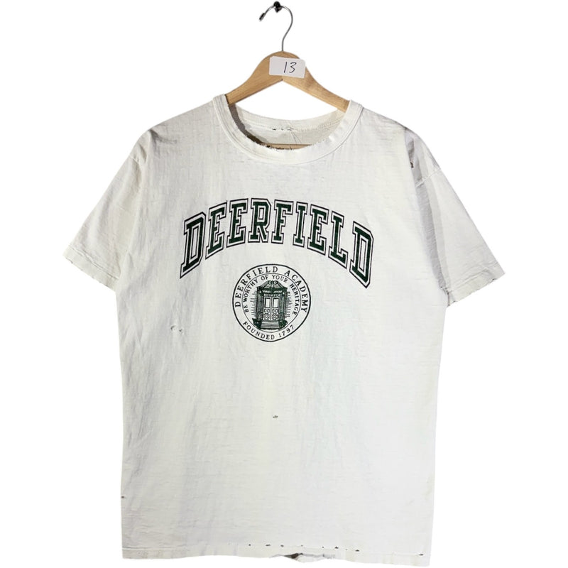 Vintage Deerfield Academy Graphic Logo T-Shirt