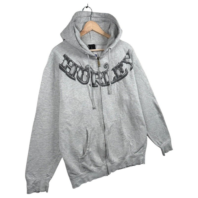 Vintage Hurley Full Zip Drawstring Jacket Hoodie