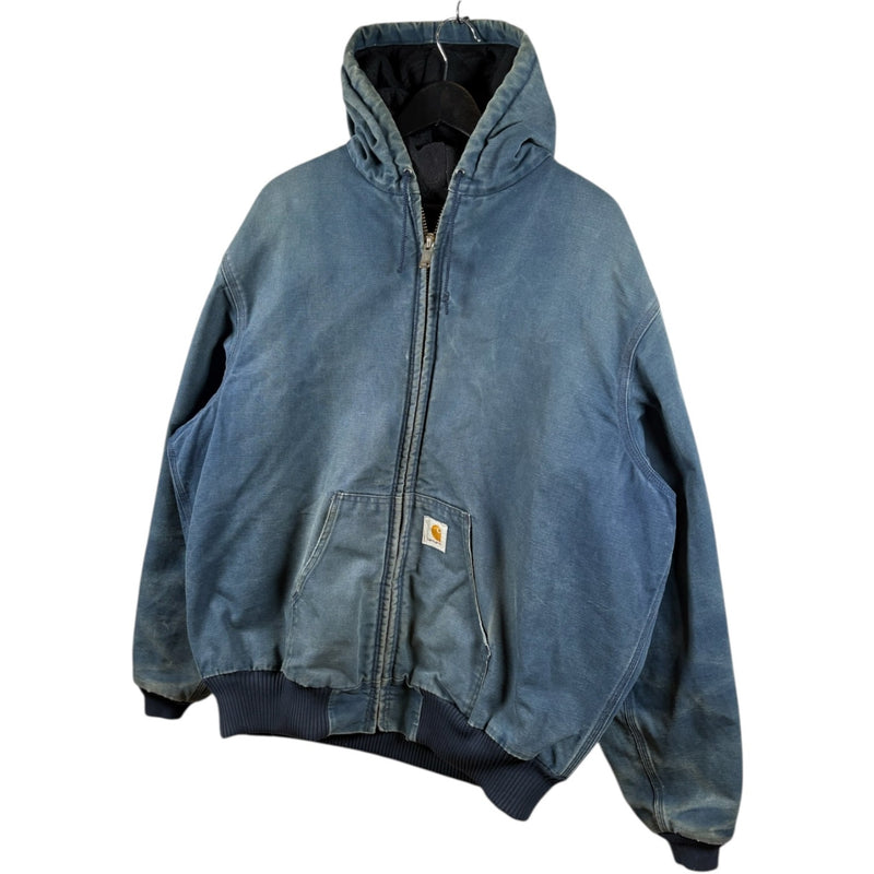 Vintage Carhartt Faded Full Zip Hooded Workwear Jacket
