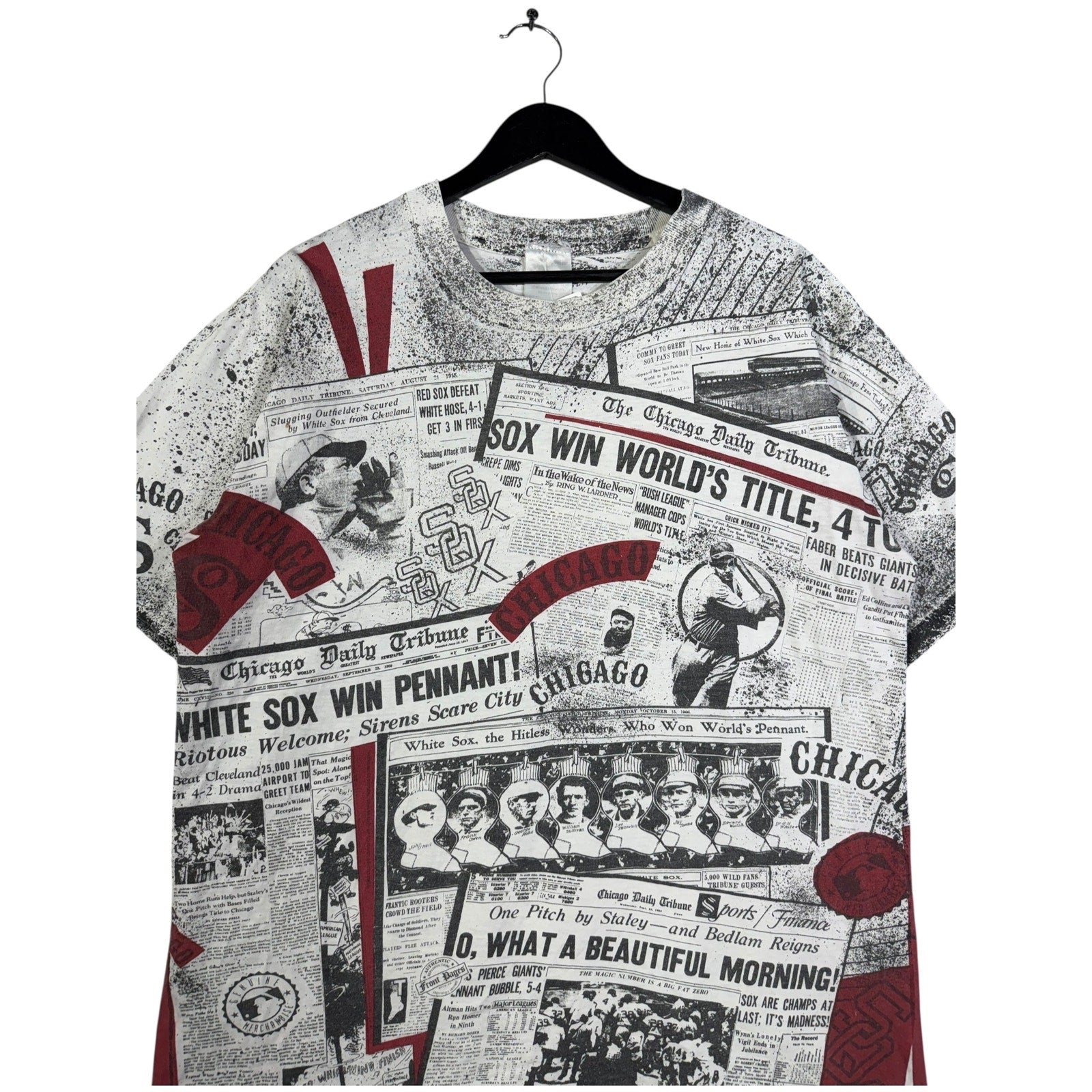 Vintage MLB AOP White Sox Newspaper T-Shirt