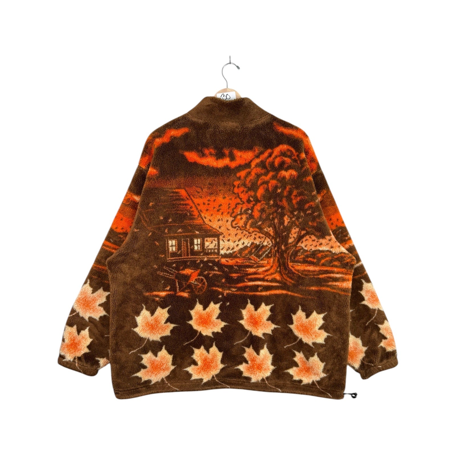 Vintage Maple Leaf Autumn Full Zip Fleece