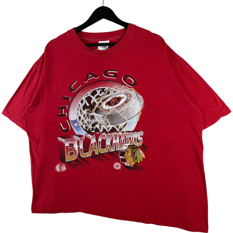 Vintage Chicago Blackhawks Lightning Puck NHL Tee