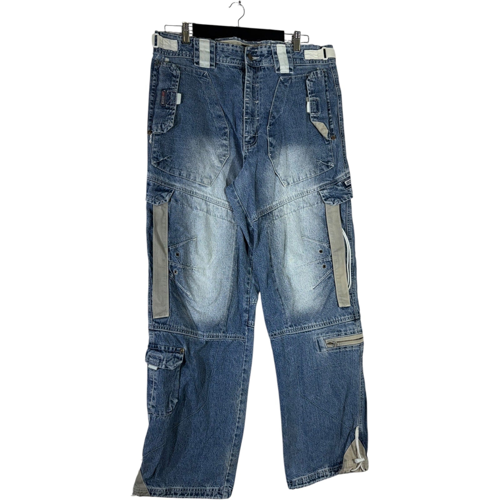Vintage Jeans Wear Denim Double Knee Cargo Pants 36x32