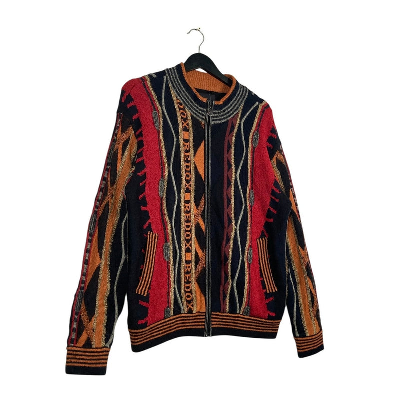 Vintage Redox Stripe Spellout Abstract Knit Sweater