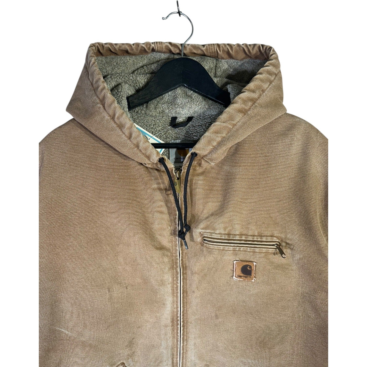Vintage Carhartt Sherpa-Lined Hooded Workwear Jacket