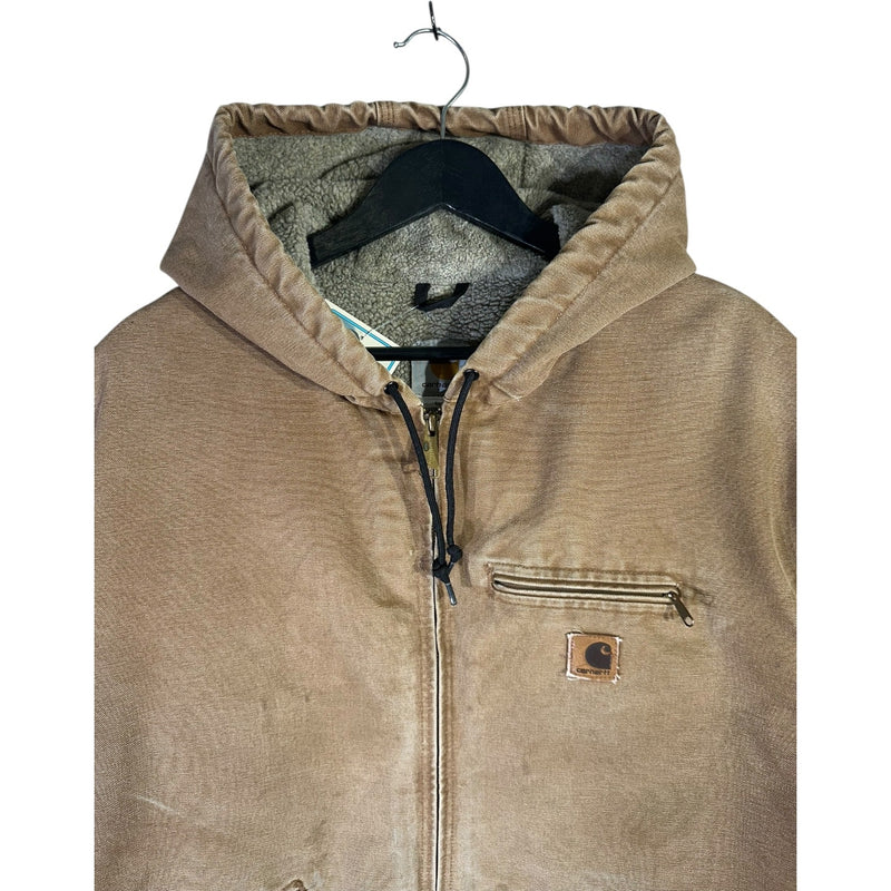 Vintage Carhartt Sherpa-Lined Hooded Workwear Jacket