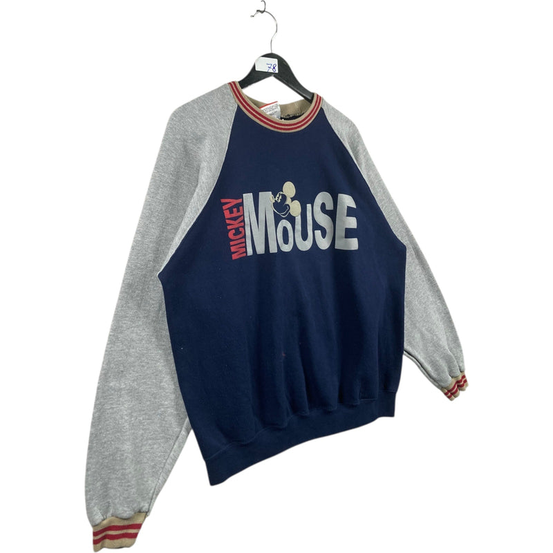 Vintage Disney Mickey Mouse Colorblock Raglan Crewneck