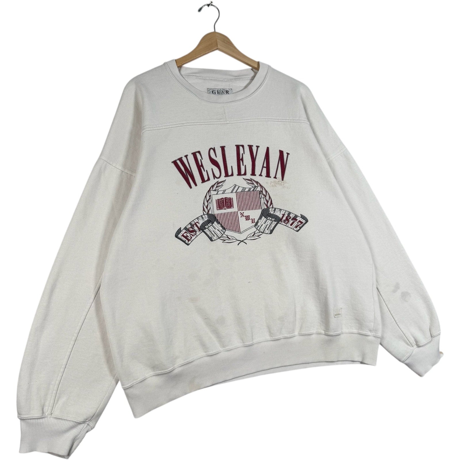 Vintage Wesleyan University Emblem Pullover Crewneck