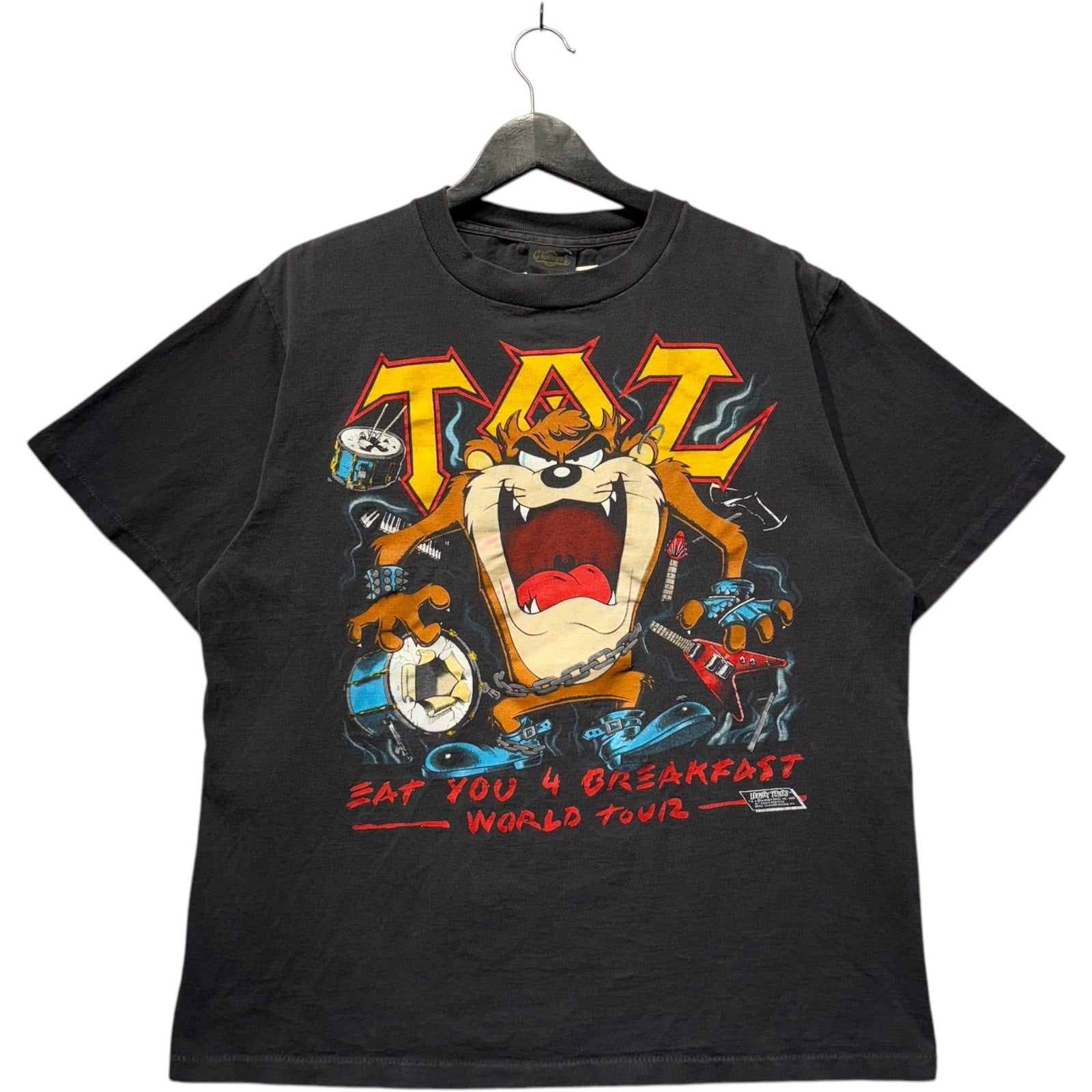 Vintage Looney Tunes Taz "Eat You 4 Breakfast" Humor Tee