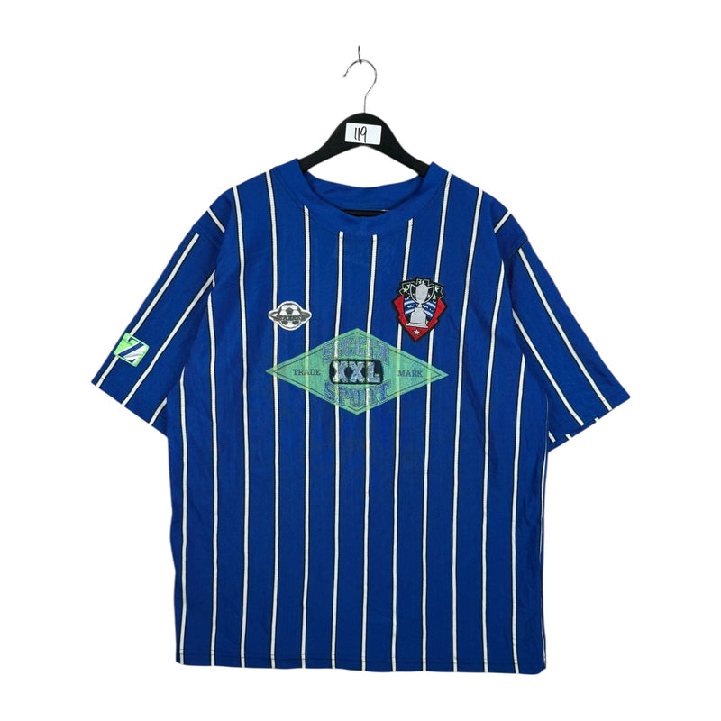 Vintage Jerzees Sport Soccer Athletic Striped T-Shirt