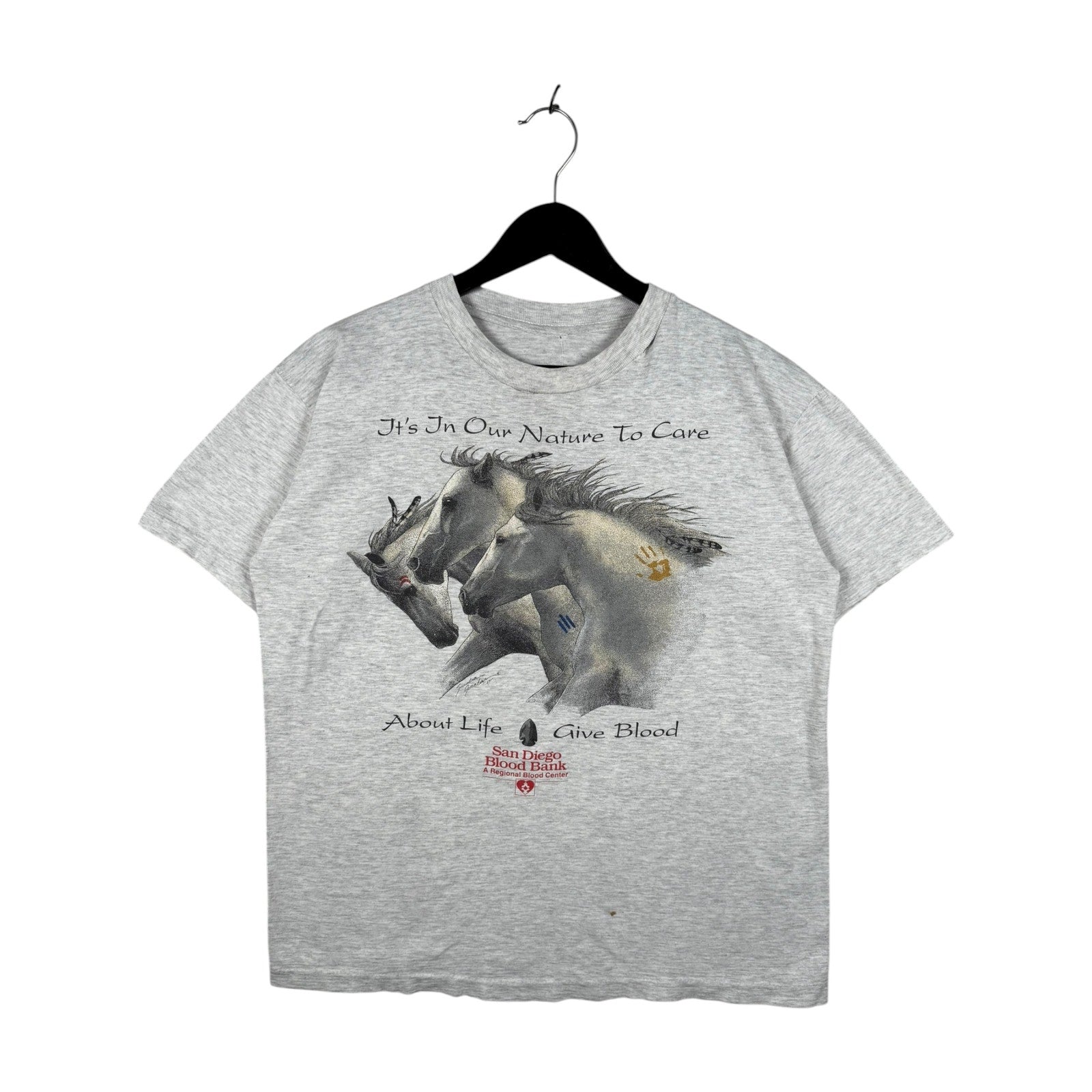Vintage San Diego Blood Bank Horse T-Shirt