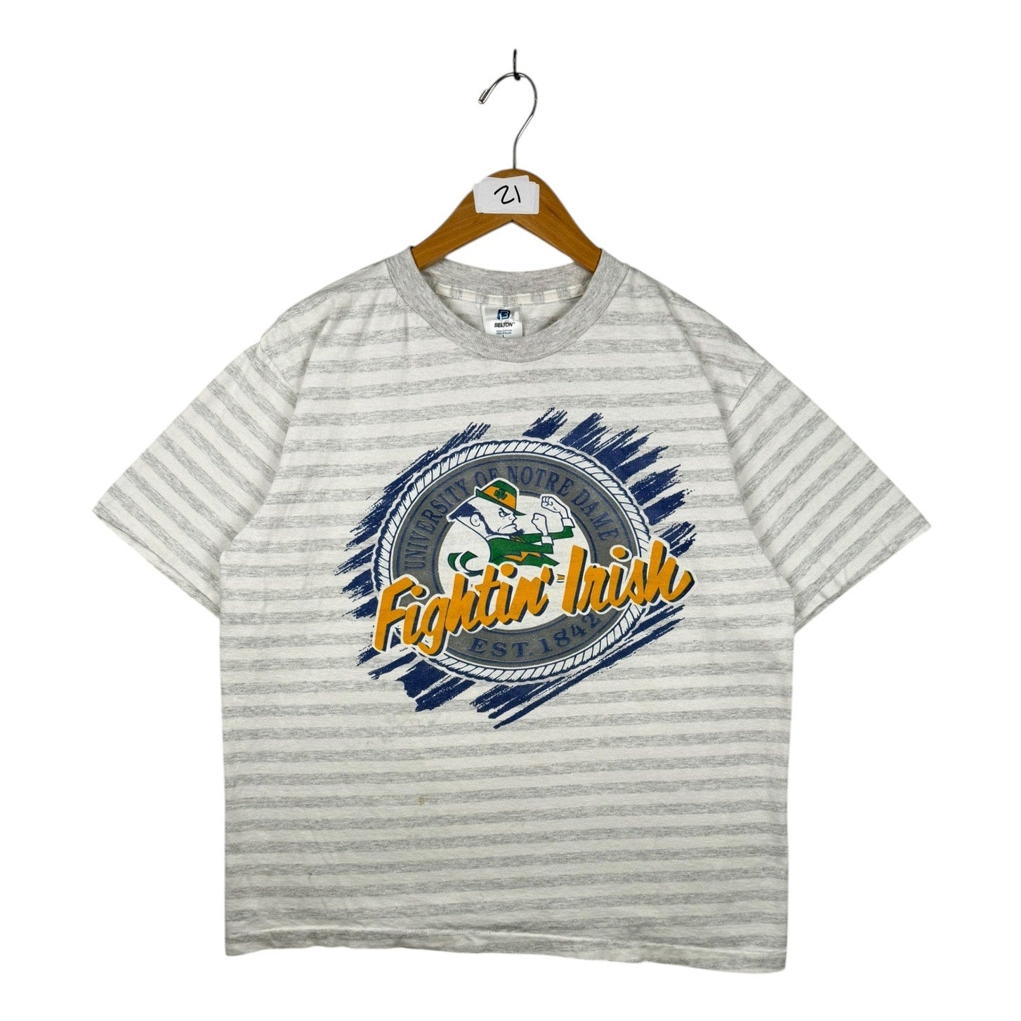 Vintage Notre Dame Fighting Irish NCAA Stripe T-Shirt