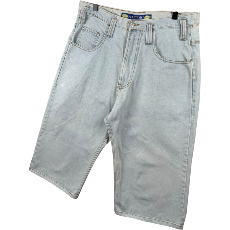 Vintage Corniche Light Wash Chino Denim Shorts 36