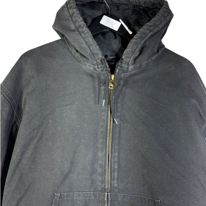 Vintage Carhartt Canvas Hooded Full Zip Workwear Jacket