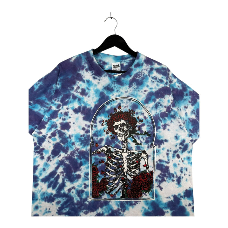 Vintage Grateful Dead Skeleton & Roses Tie-Dye Band T-Shirt