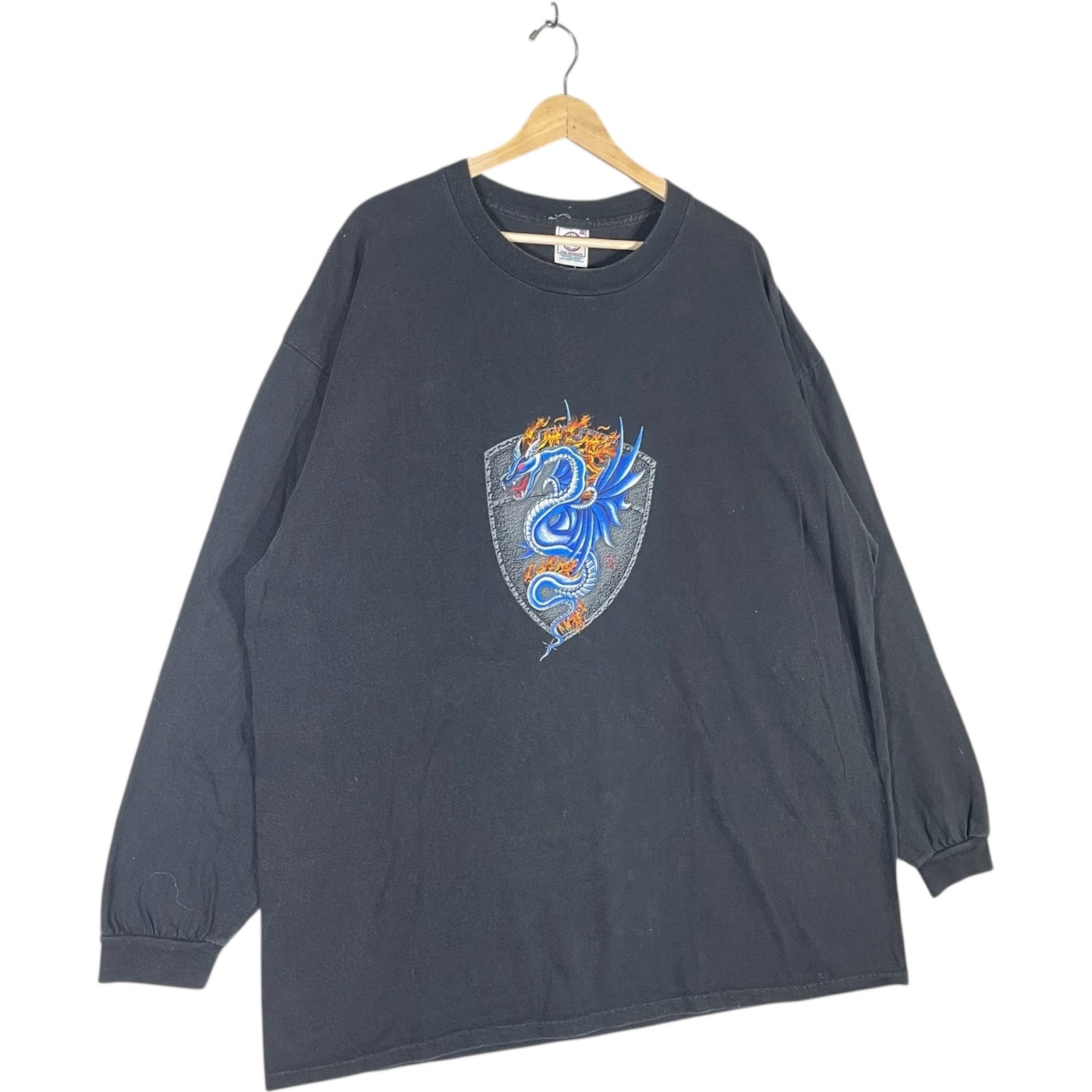 Vintage Flaming Dragon Crest Long Sleeve