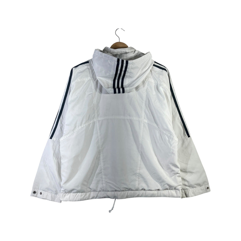 Vintage Adidas Full Zip 3-Stripes Hooded Windbreaker