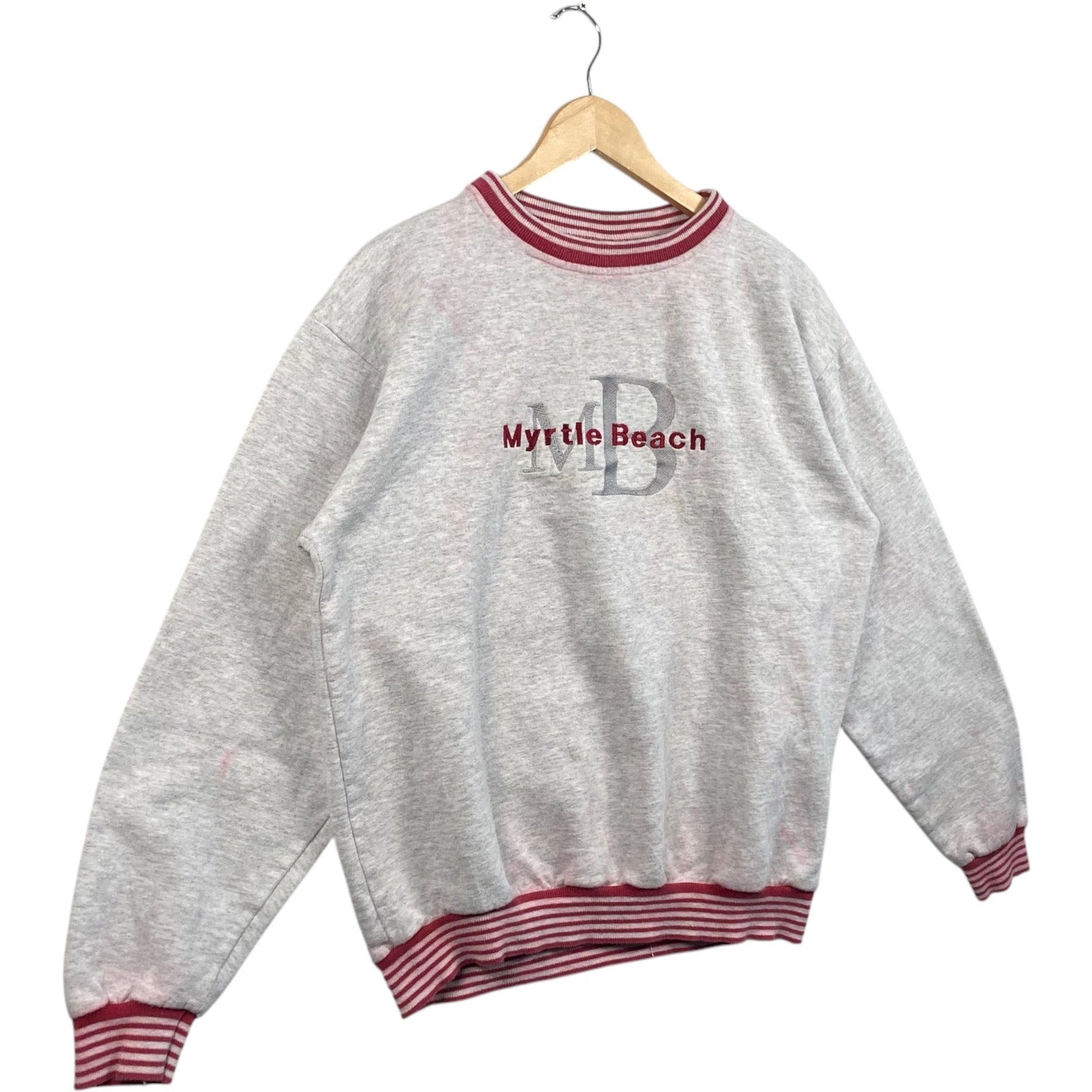 Vintage Myrtle Beach Spellout Embroidered Souvenir Crewneck