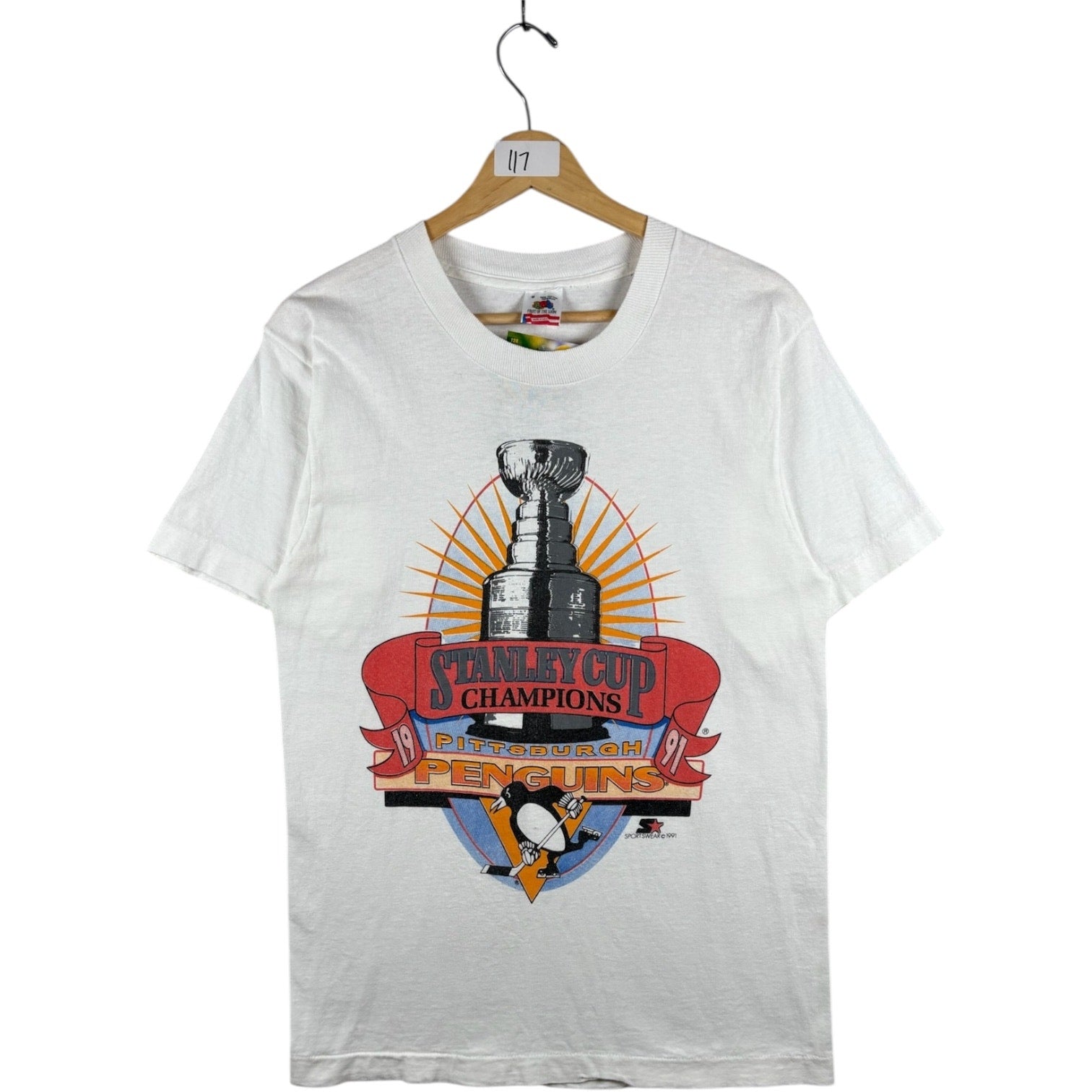 Vintage Stanley Cup Pittsburgh Penguins NHL T-Shirt 1991 Medium