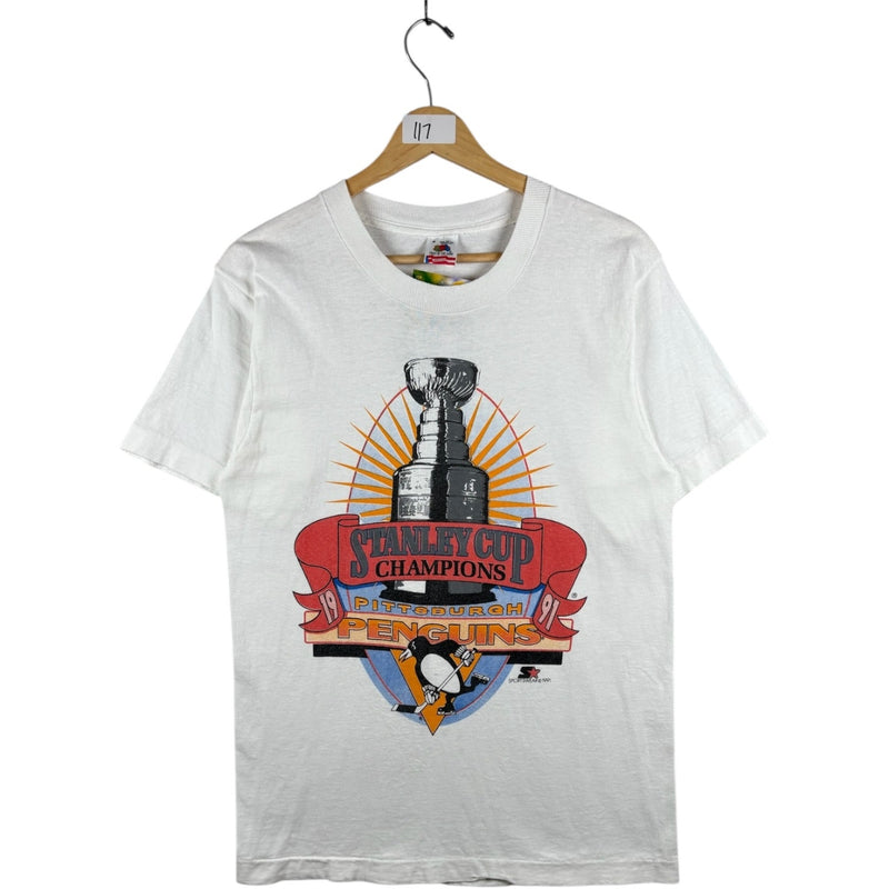 Vintage Stanley Cup Pittsburgh Penguins NHL T-Shirt 1991 Medium