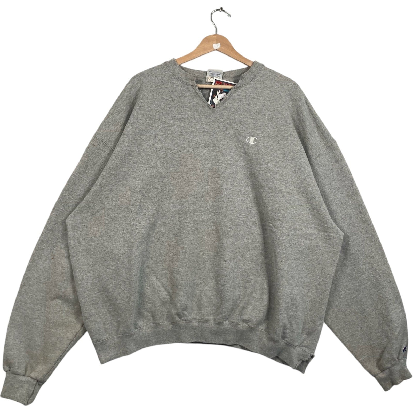 Vintage Champion Mini Logo Split Neck Crewneck