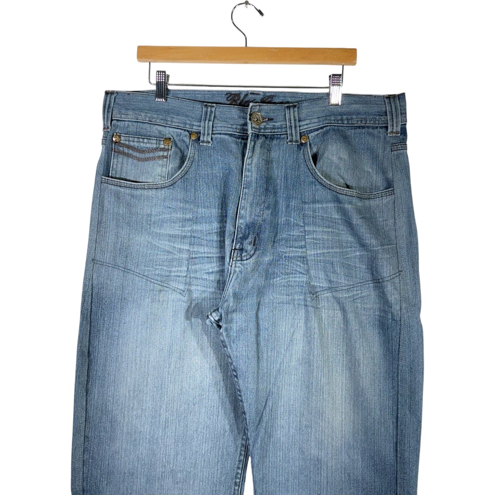 Vintage Blue Gear Wide Leg Denim Jeans 38 x 26