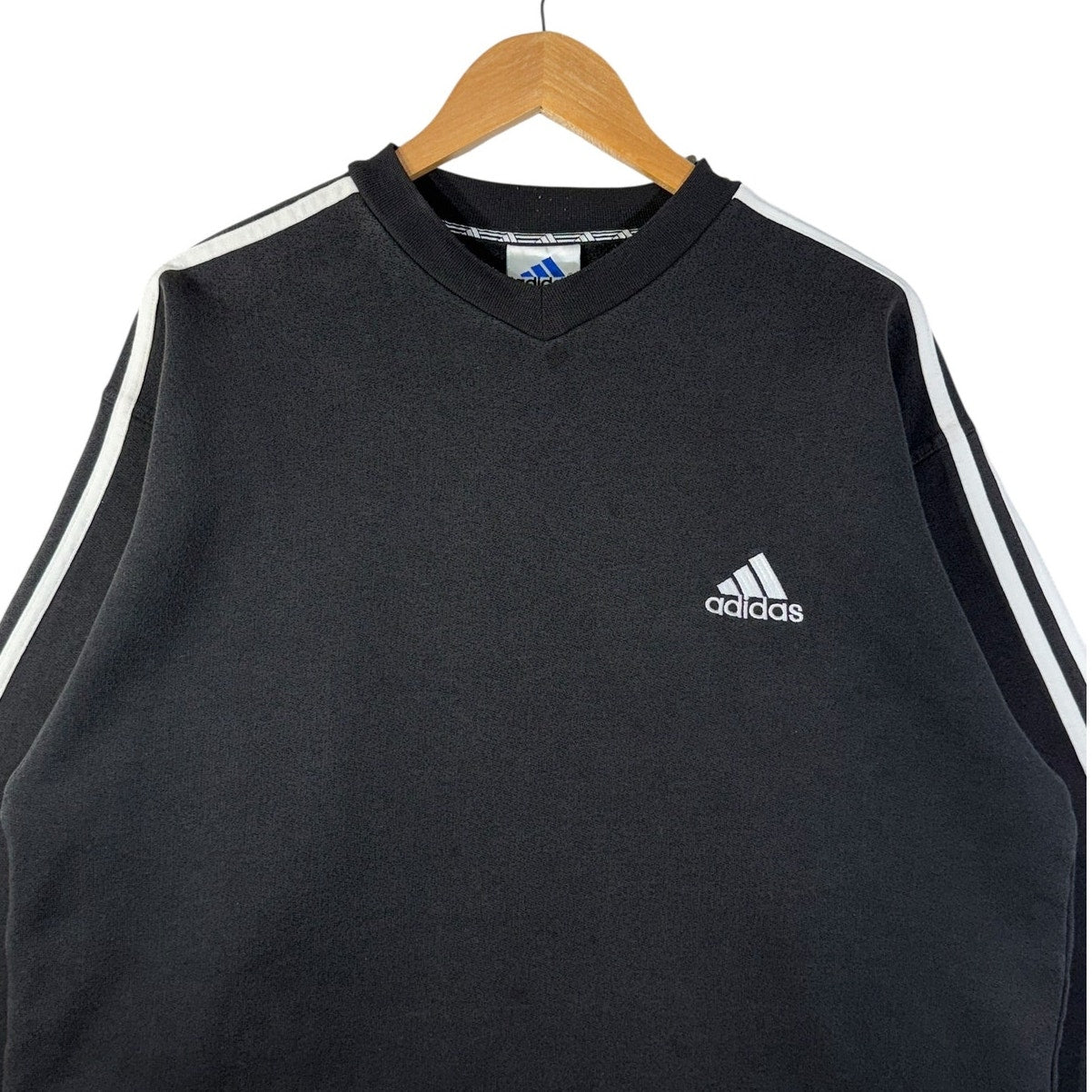 Vintage Adidas Chest Logo V-neck Sweatshirt