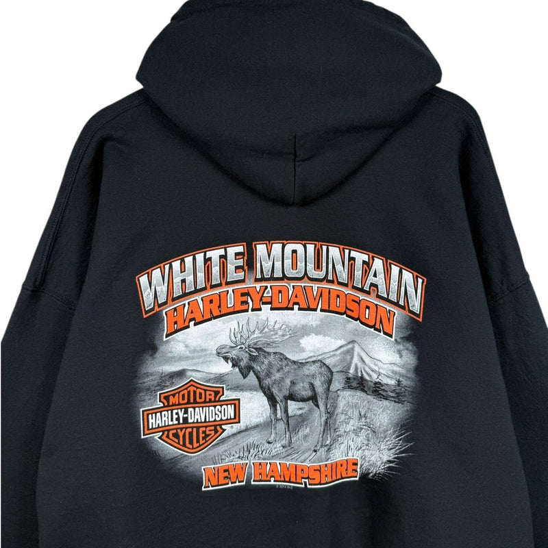 Vintage Harley Davidson White Mountain Graphic Hoodie