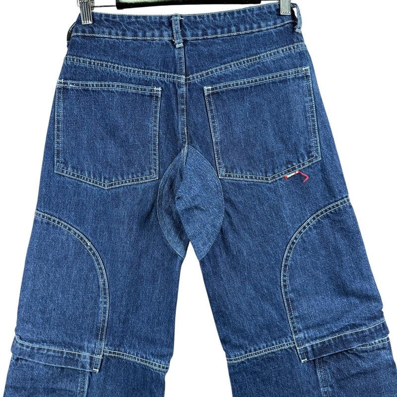 Vintage Utility Carpenter Wide Leg Denim Pants 25
