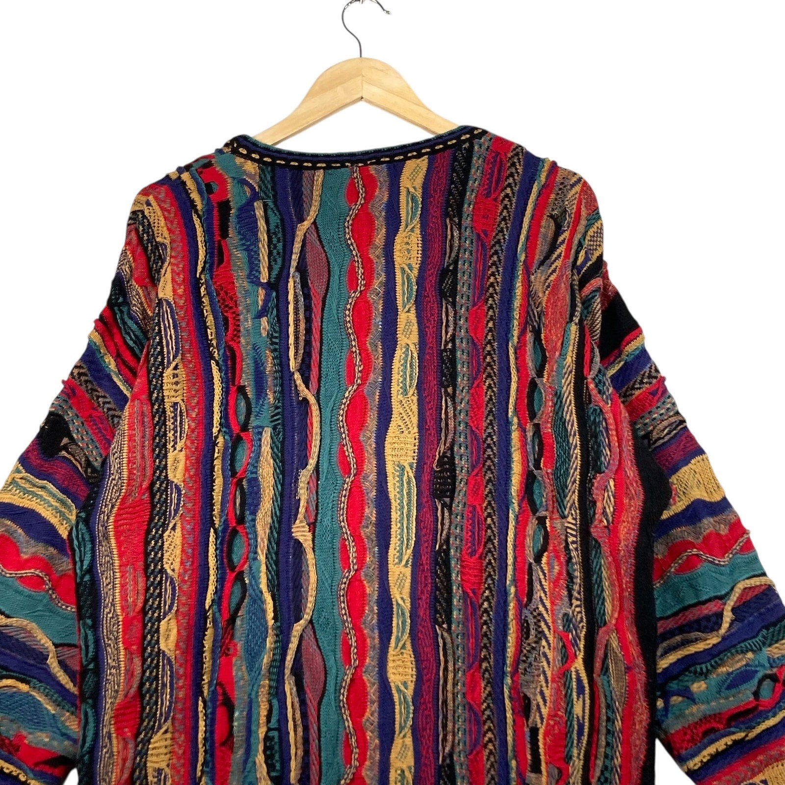 Vintage 3D Knit Textured Striped Sweater