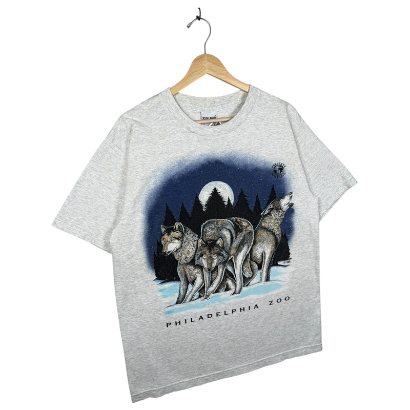 Vintage Philadelphia Zoo Wolves Moon T-Shirt