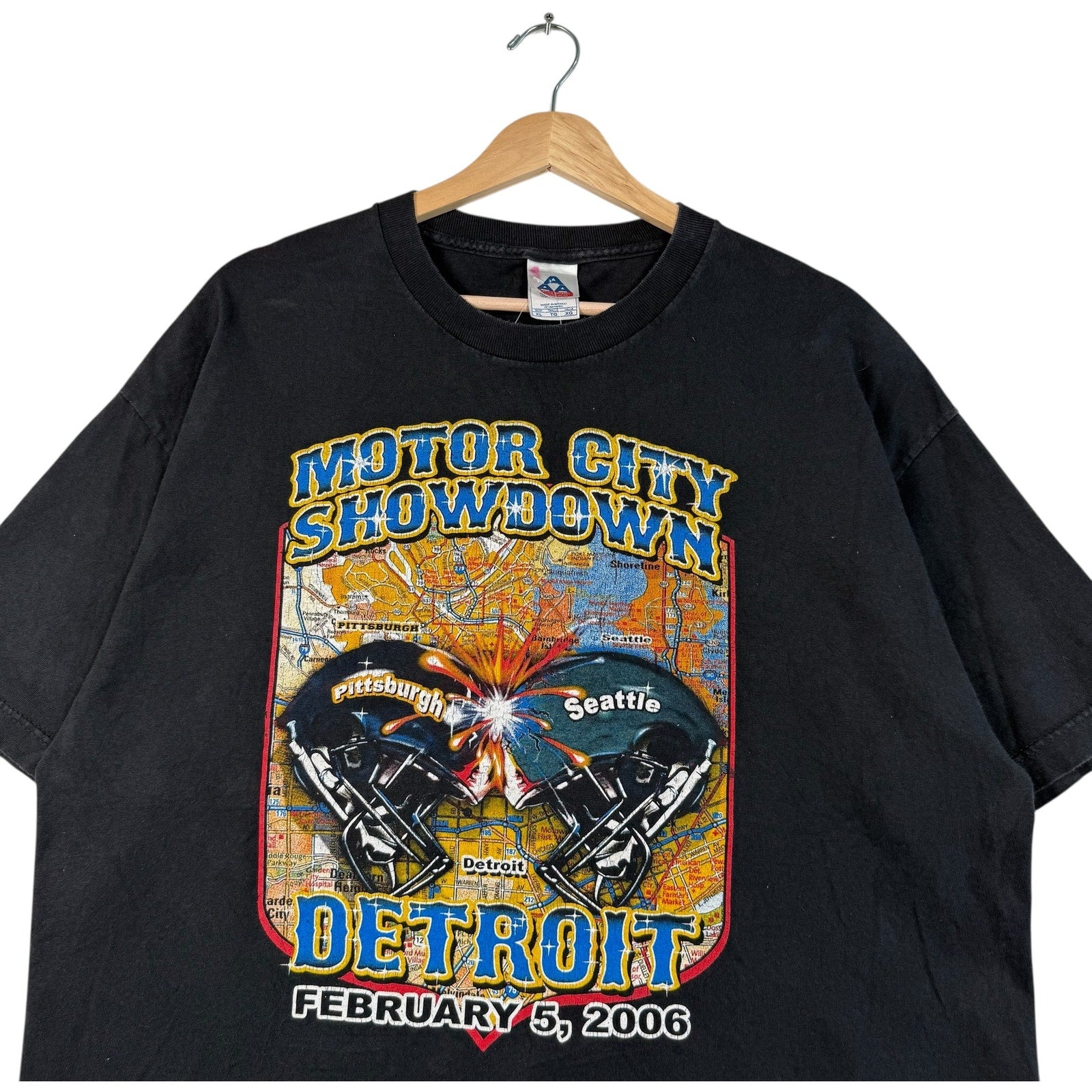 Vintage Motor City Showdown Seahawks VS Steelers NFL Tee
