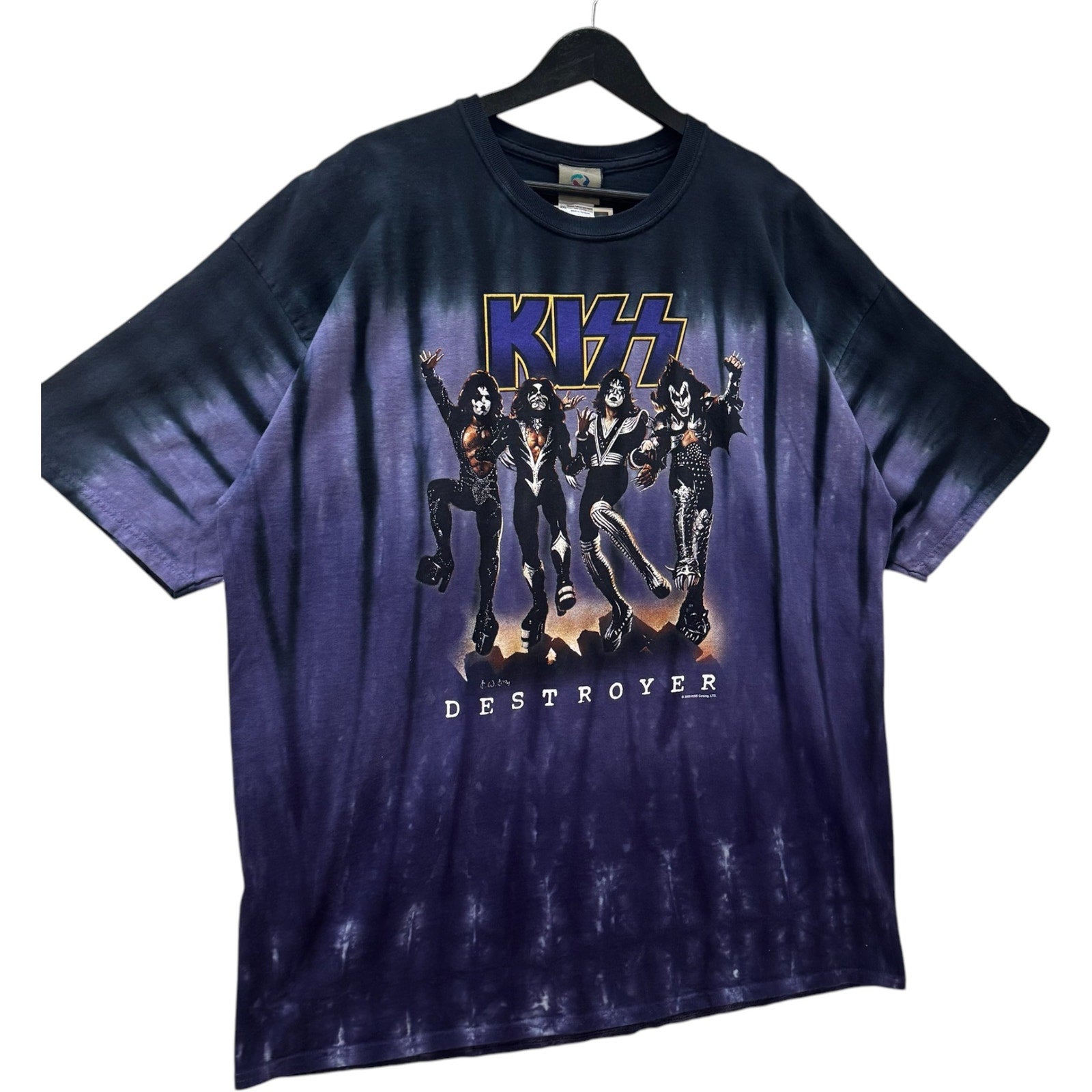 Vintage Y2K Liquid Blue Kiss Band Tee