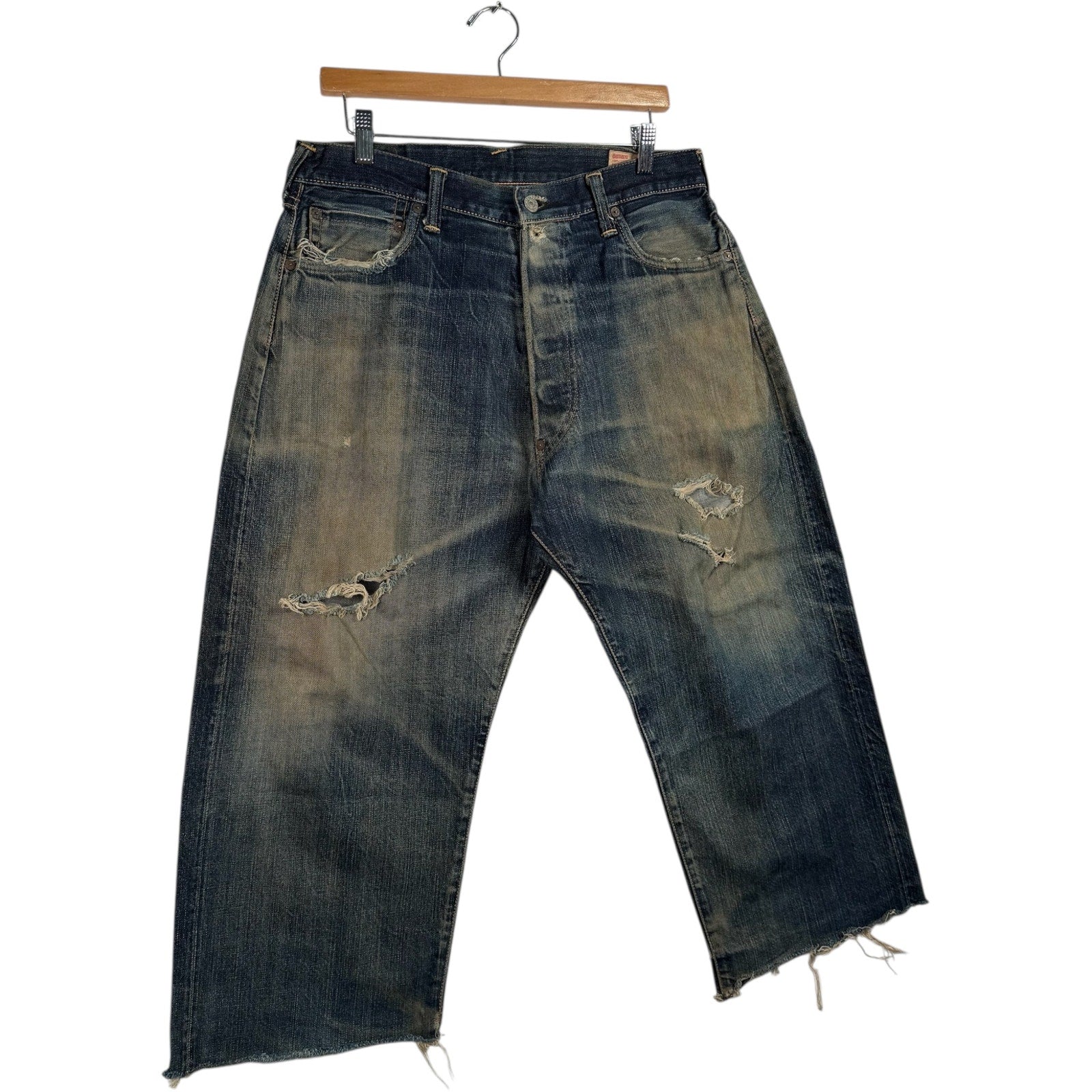 Y2K Evisu Hello Kitty Embroidered Straight Leg Denim Jeans 36x35
