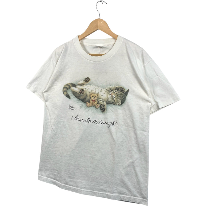 Vintage "I Don't Do Mornings" Lazy Kitty and Teddy Tee