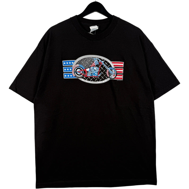 Vintage American Flag Motorcycle Biker Tee
