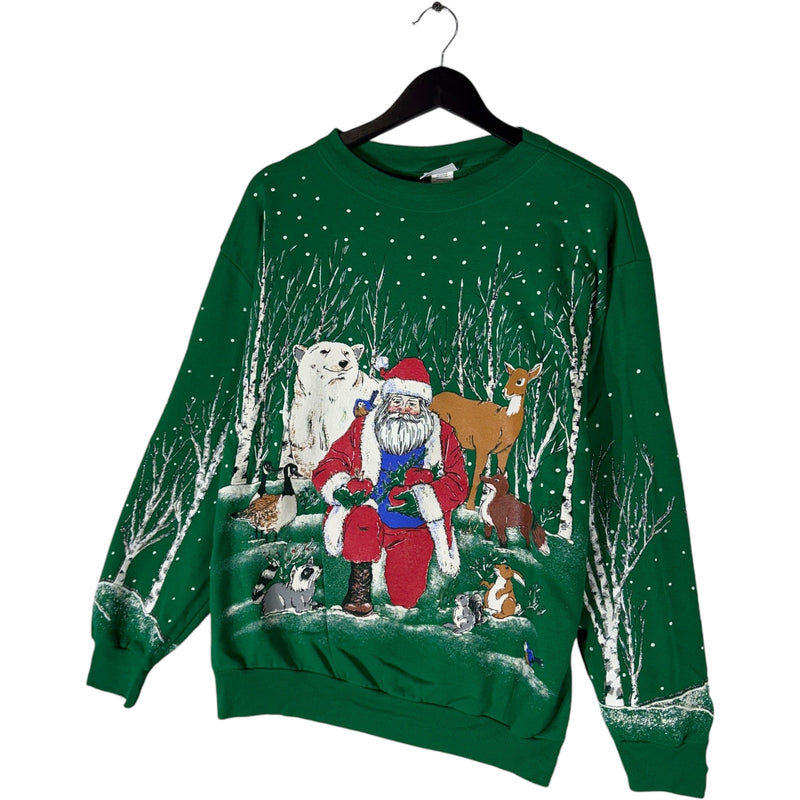 Vintage Santa Claus Winter Forest Crewneck