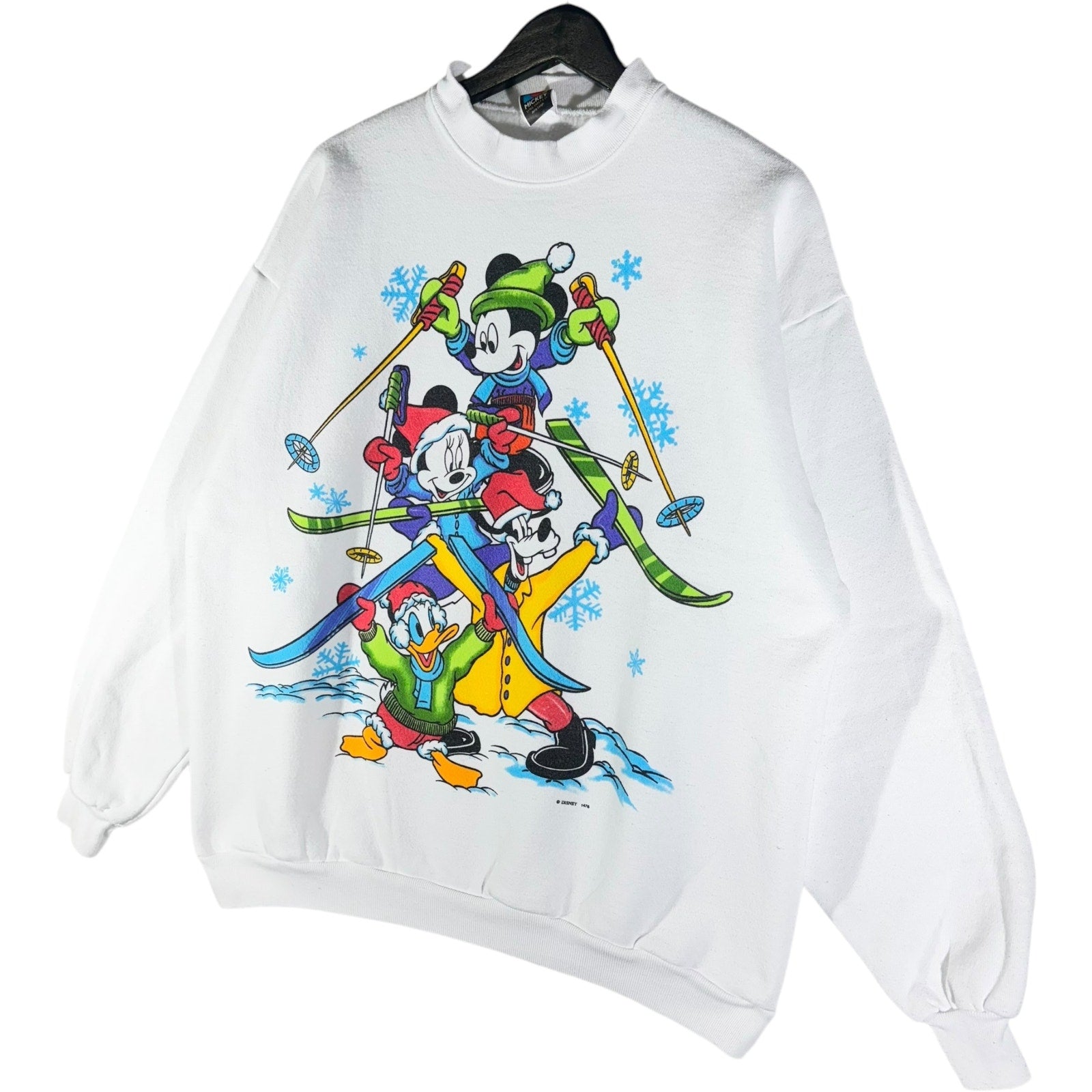 Vintage Disney Mickey & Friends Skiing Christmas Crewneck