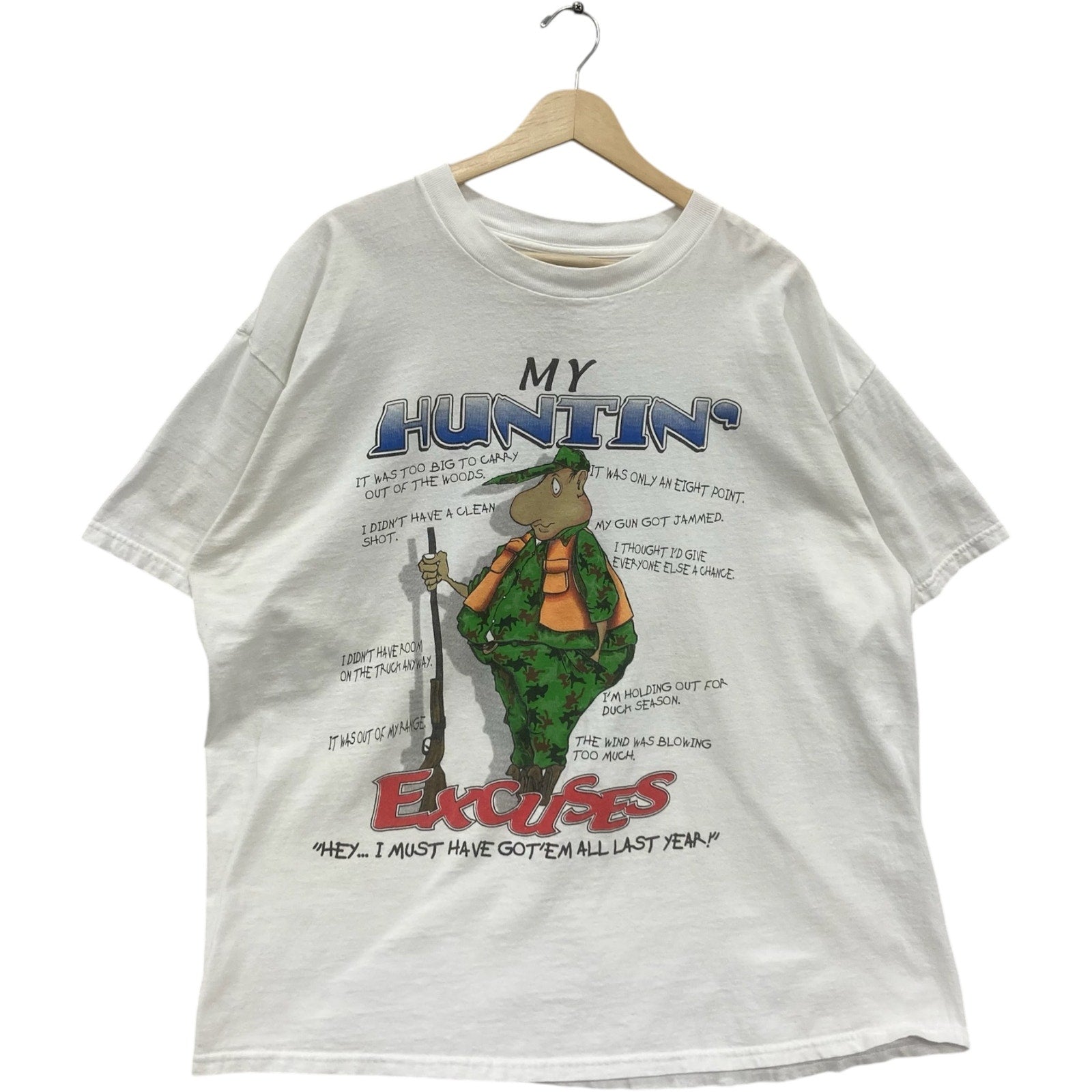 Vintage "My Huntin' Excuses" Cartoon Humor Tee